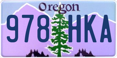 OR license plate 978HKA