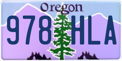 OR license plate 978HLA
