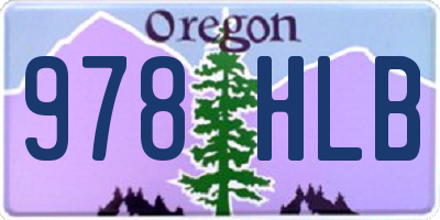 OR license plate 978HLB