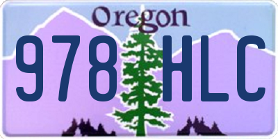 OR license plate 978HLC