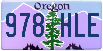 OR license plate 978HLE