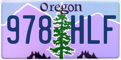 OR license plate 978HLF