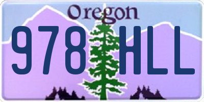 OR license plate 978HLL