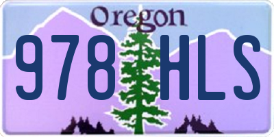 OR license plate 978HLS