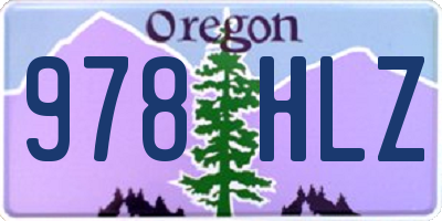 OR license plate 978HLZ