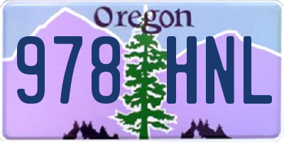 OR license plate 978HNL