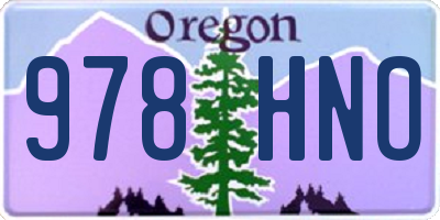 OR license plate 978HNO