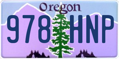 OR license plate 978HNP
