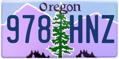 OR license plate 978HNZ