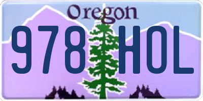 OR license plate 978HOL