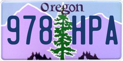 OR license plate 978HPA