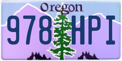 OR license plate 978HPI