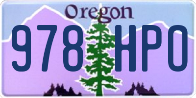 OR license plate 978HPO