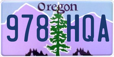 OR license plate 978HQA