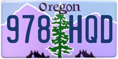 OR license plate 978HQD