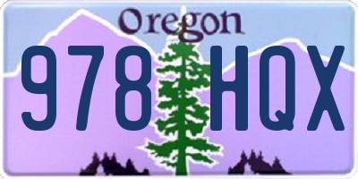 OR license plate 978HQX