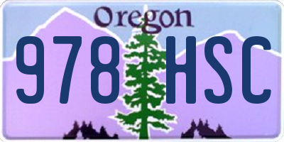 OR license plate 978HSC