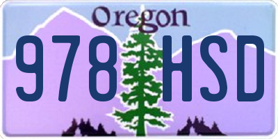 OR license plate 978HSD