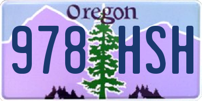 OR license plate 978HSH