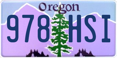 OR license plate 978HSI