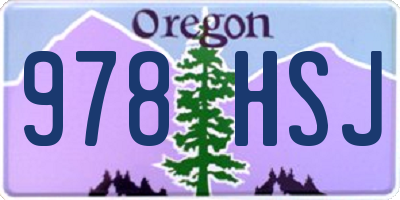 OR license plate 978HSJ