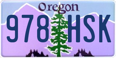 OR license plate 978HSK