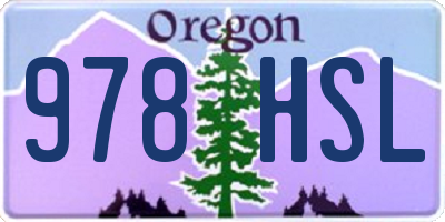 OR license plate 978HSL