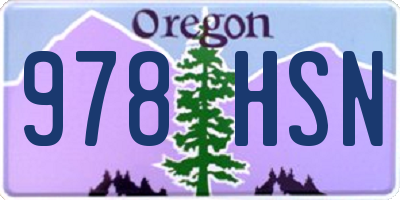 OR license plate 978HSN