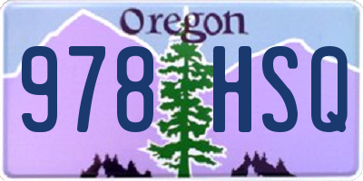 OR license plate 978HSQ