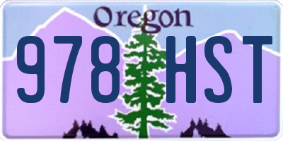 OR license plate 978HST