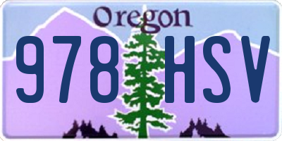 OR license plate 978HSV