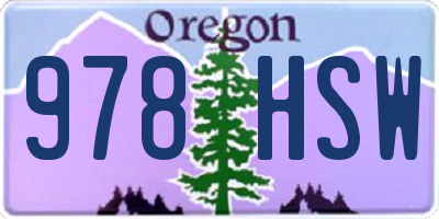 OR license plate 978HSW