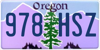 OR license plate 978HSZ