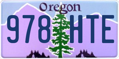 OR license plate 978HTE