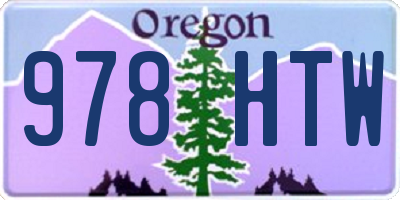 OR license plate 978HTW