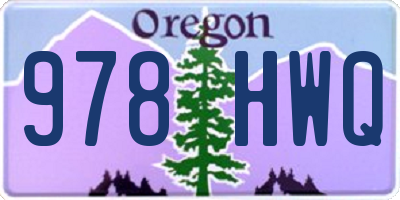 OR license plate 978HWQ