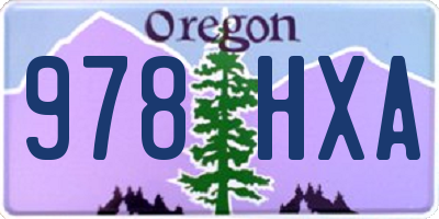 OR license plate 978HXA