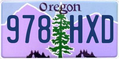 OR license plate 978HXD