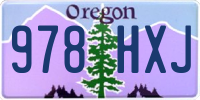 OR license plate 978HXJ
