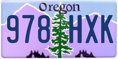 OR license plate 978HXK