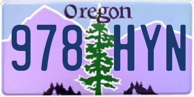OR license plate 978HYN