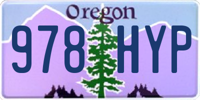 OR license plate 978HYP