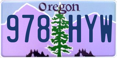 OR license plate 978HYW