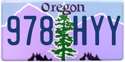 OR license plate 978HYY