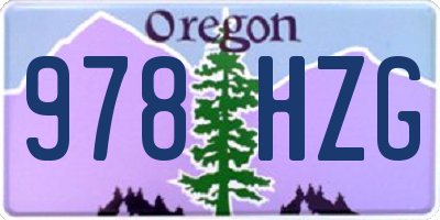 OR license plate 978HZG