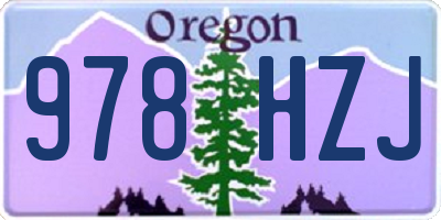 OR license plate 978HZJ