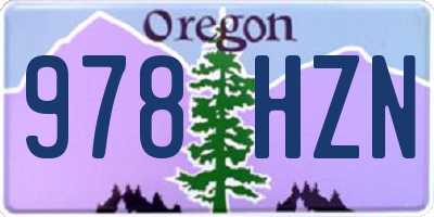 OR license plate 978HZN