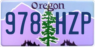 OR license plate 978HZP