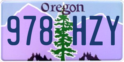 OR license plate 978HZY