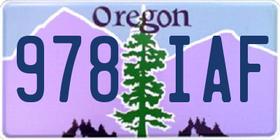OR license plate 978IAF